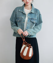 ビジューデニムジャケットsdpskw8032 ブルー