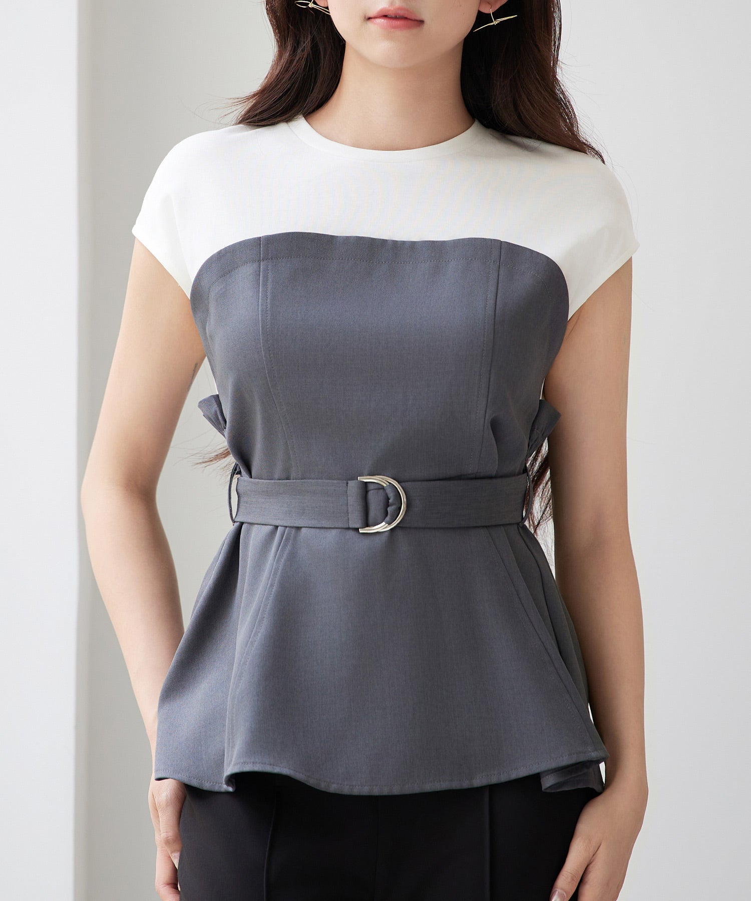 ベルト付きビスチェカットソートップスsdpsy002-102-18