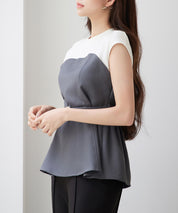 ベルト付きビスチェカットソートップスsdpsy002 グレー