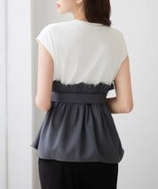 ベルト付きビスチェカットソートップスsdpsy002 グレー