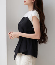 ベルト付きビスチェカットソートップスsdpsy002 ブラック
