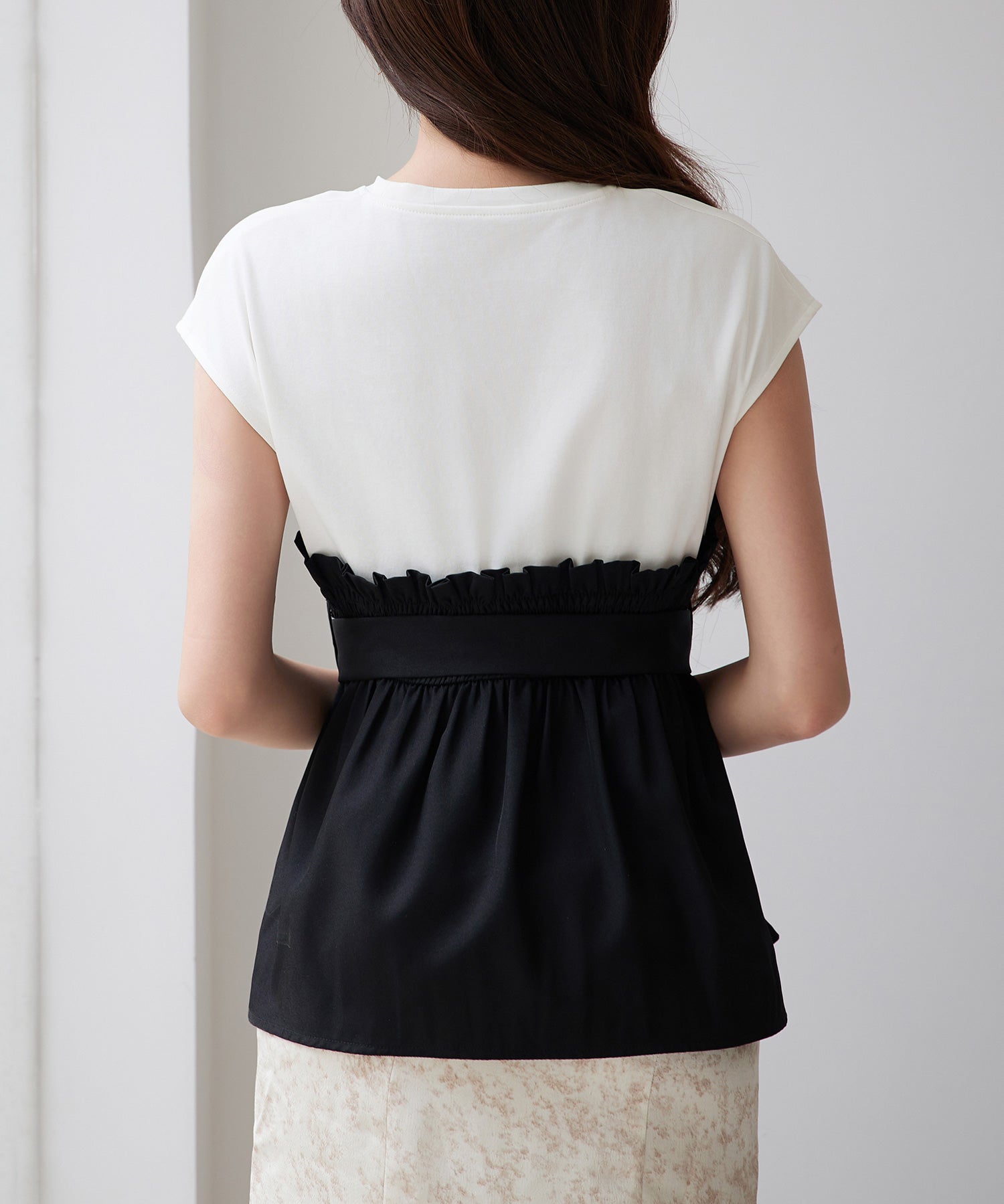 ベルト付きビスチェカットソートップスsdpsy002 ブラック