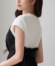 ベルト付きビスチェカットソートップスsdpsy002 ブラック