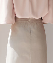 裾レースハイウエストナロースカートsdpsy004 ベージュ