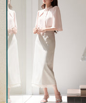 裾レースハイウエストナロースカートsdpsy004 ベージュ