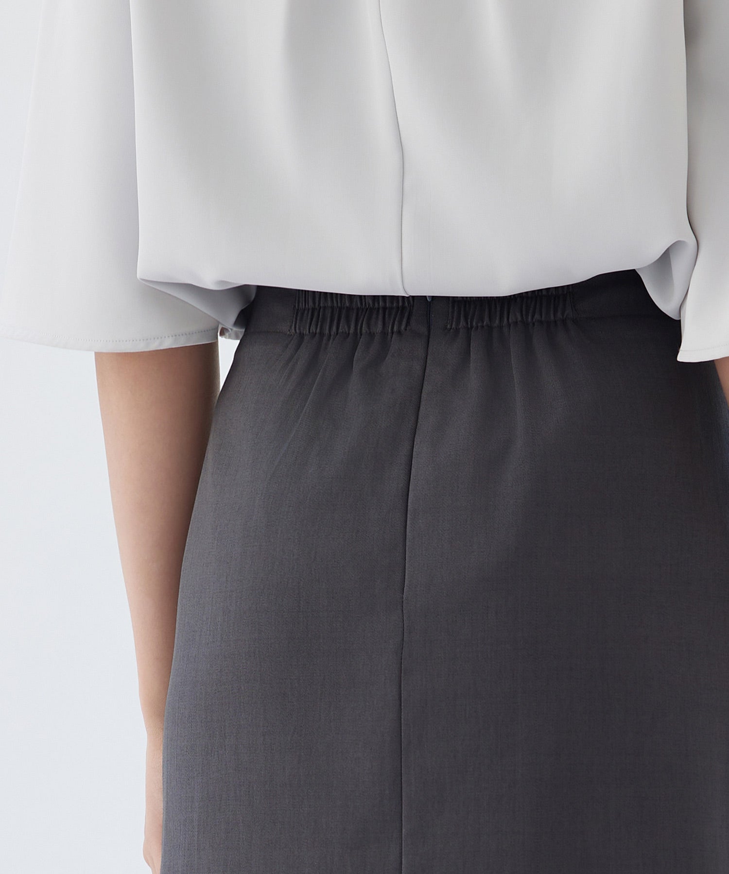 裾レースハイウエストナロースカートsdpsy004 チャコール