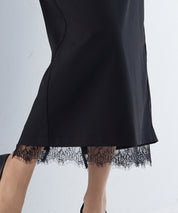 裾レースハイウエストナロースカートsdpsy004 ブラック