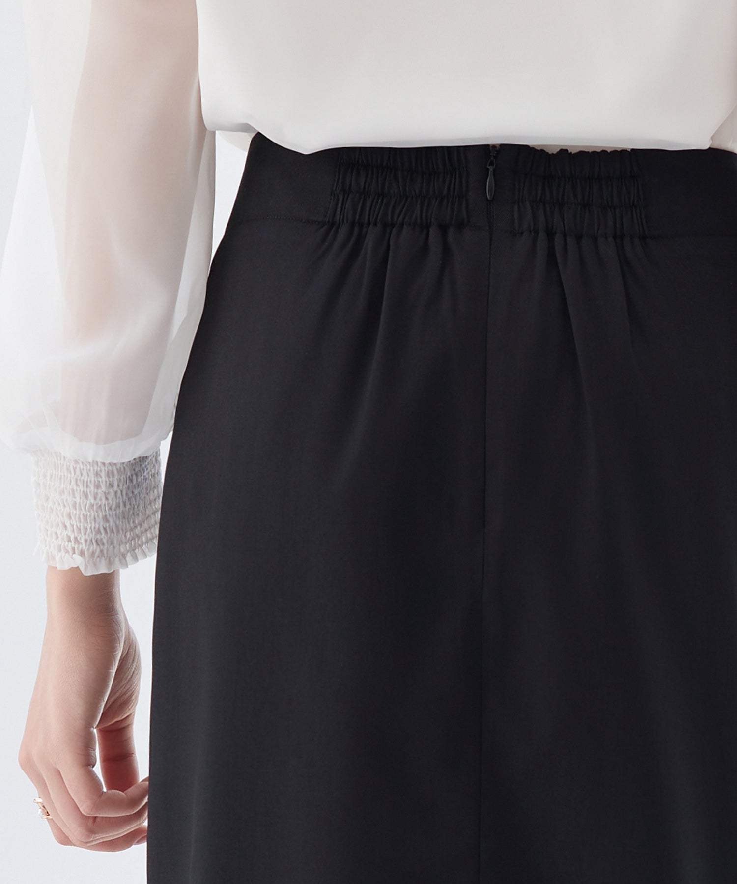 裾レースハイウエストナロースカートsdpsy004 ブラック