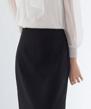 裾レースハイウエストナロースカートsdpsy004 ブラック