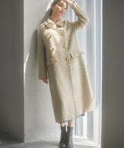 ゴールドボタンロング丈ツイードコートsdpsy0604-101-14