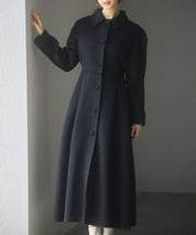 フレアシルエットダブルフェイスロングコートsdpsy0610 ブラック