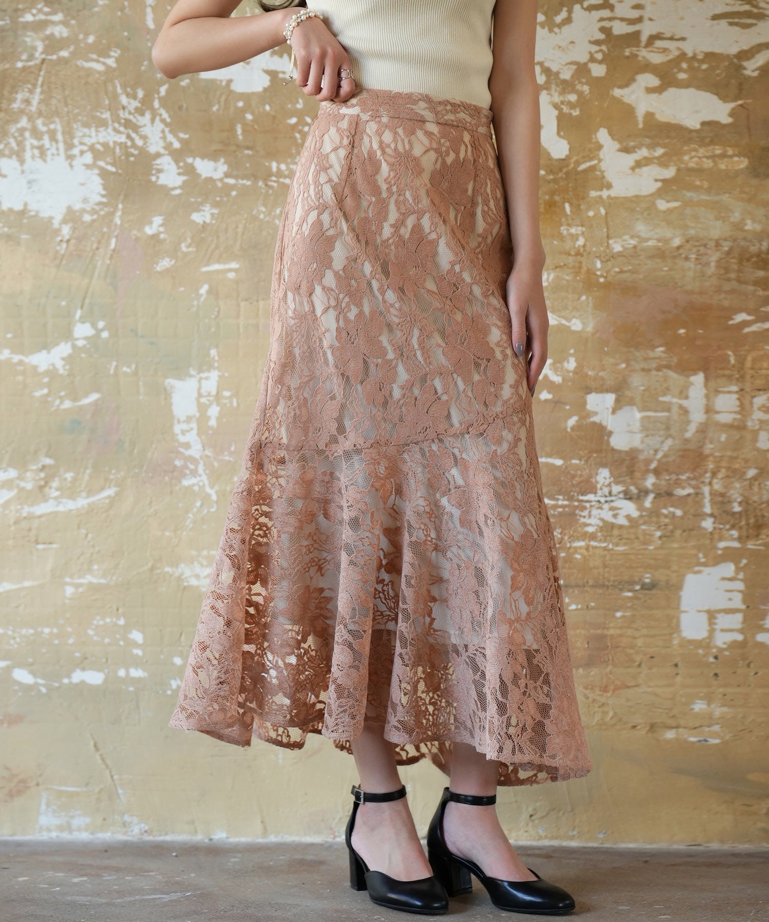 総レースアシンメトリーマーメイドスカートsdpwh101-100-174