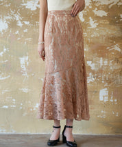 総レースアシンメトリーマーメイドスカートsdpwh101 ピンクベージュ