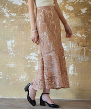 総レースアシンメトリーマーメイドスカートsdpwh101 ピンクベージュ