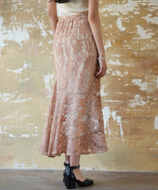 総レースアシンメトリーマーメイドスカートsdpwh101 ピンクベージュ