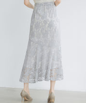 総レースアシンメトリーマーメイドスカートsdpwh101 ブルー