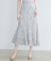 総レースアシンメトリーマーメイドスカートsdpwh101 ブルー