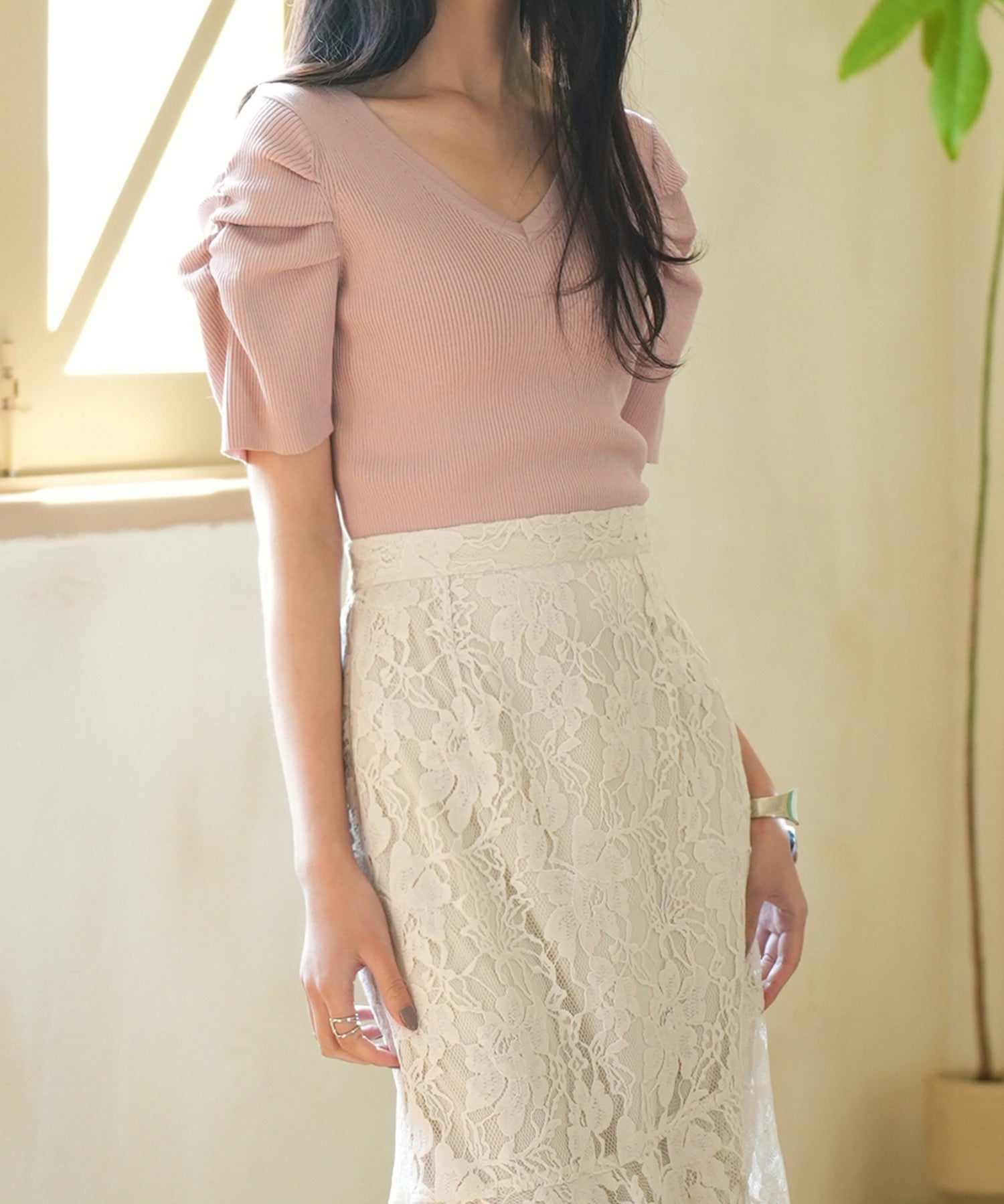 総レースアシンメトリーマーメイドスカートsdpwh101 アイボリー