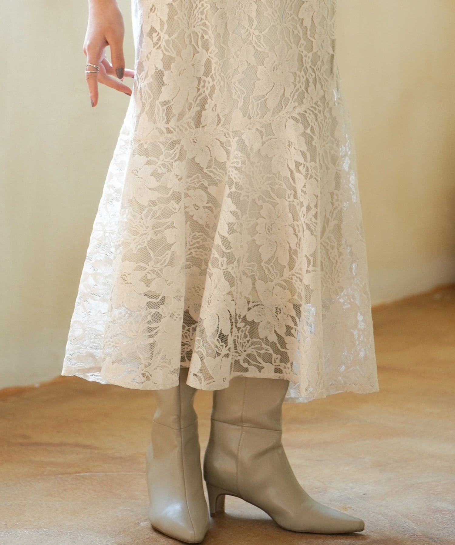 総レースアシンメトリーマーメイドスカートsdpwh101 アイボリー