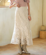 総レースアシンメトリーマーメイドスカートsdpwh101 アイボリー