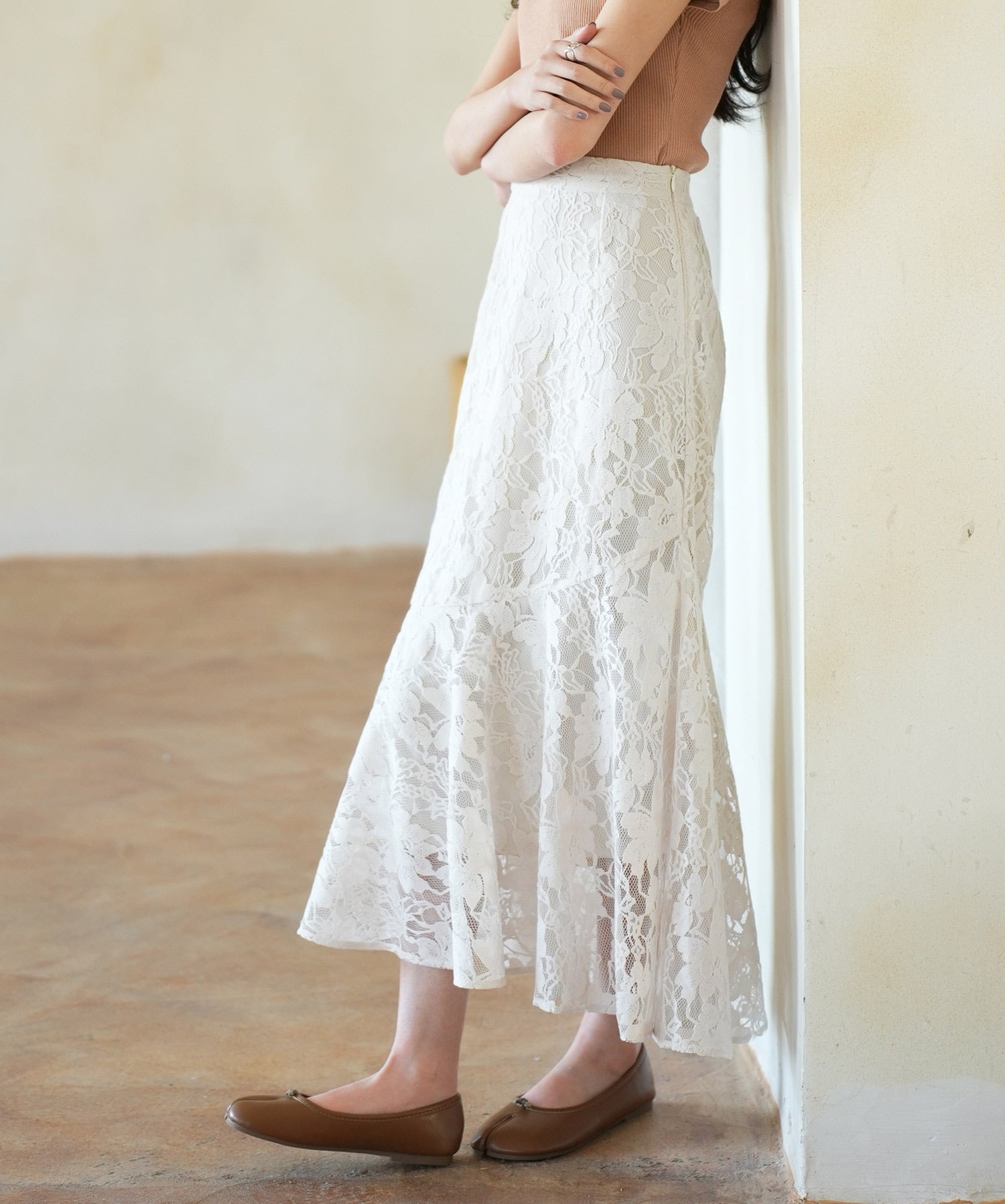 総レースアシンメトリーマーメイドスカートsdpwh101 アイボリー