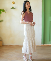 総レースアシンメトリーマーメイドスカートsdpwh101 アイボリー