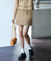 ペチパンツ付きシャツヘムミニスカートsdpxsj80961 ベージュ