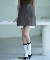 ペチパンツ付きシャツヘムミニスカートsdpxsj80961-102-18