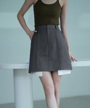 ペチパンツ付きシャツヘムミニスカートsdpxsj80961 グレー