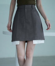 ペチパンツ付きシャツヘムミニスカートsdpxsj80961 グレー