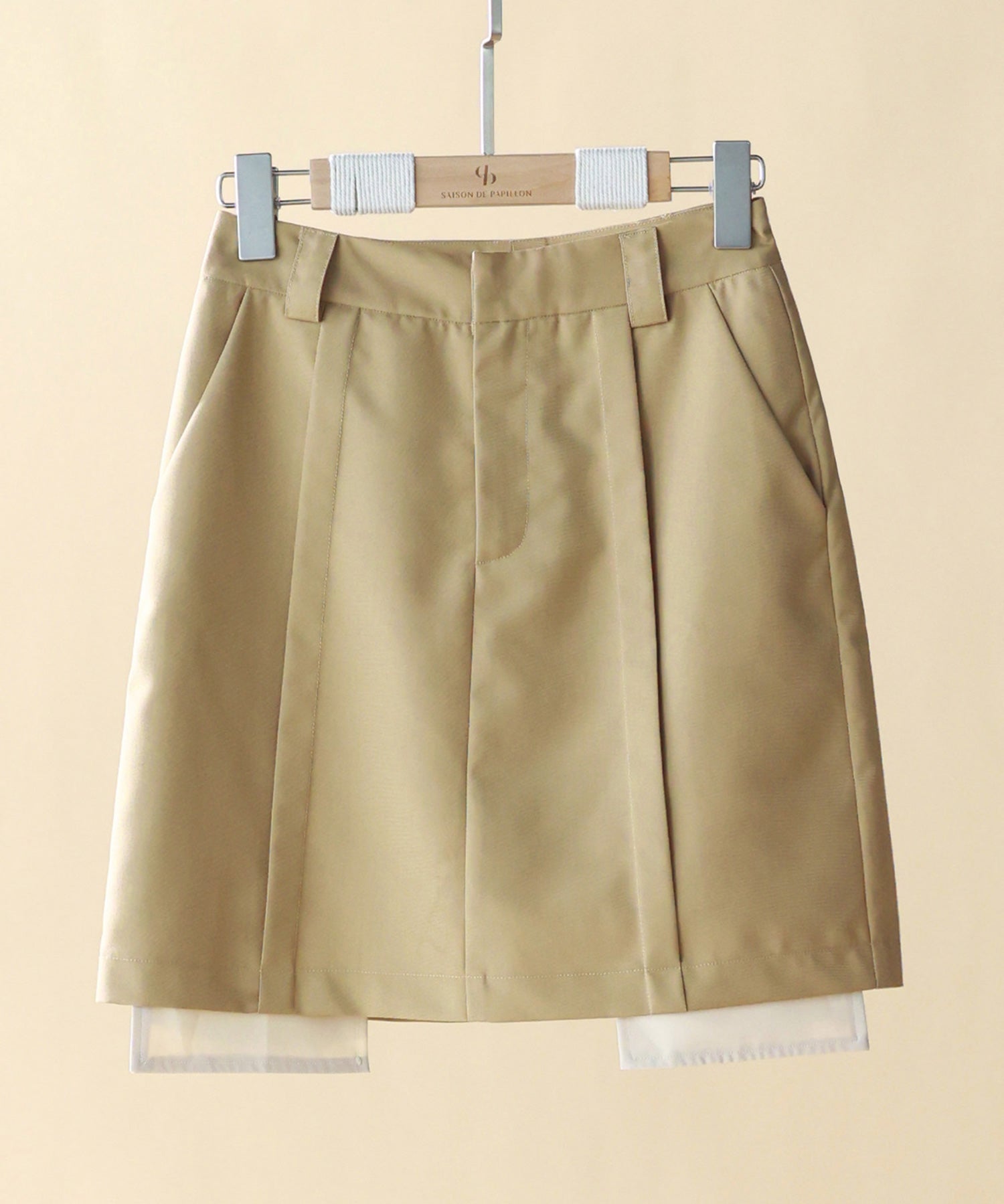 ペチパンツ付きシャツヘムミニスカートsdpxsj80961 ベージュ