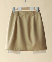 ペチパンツ付きシャツヘムミニスカートsdpxsj80961 ベージュ