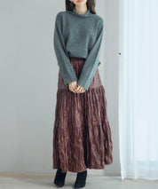 シワ加工合成皮革ロングスカートsdpxsj9901 ワイン