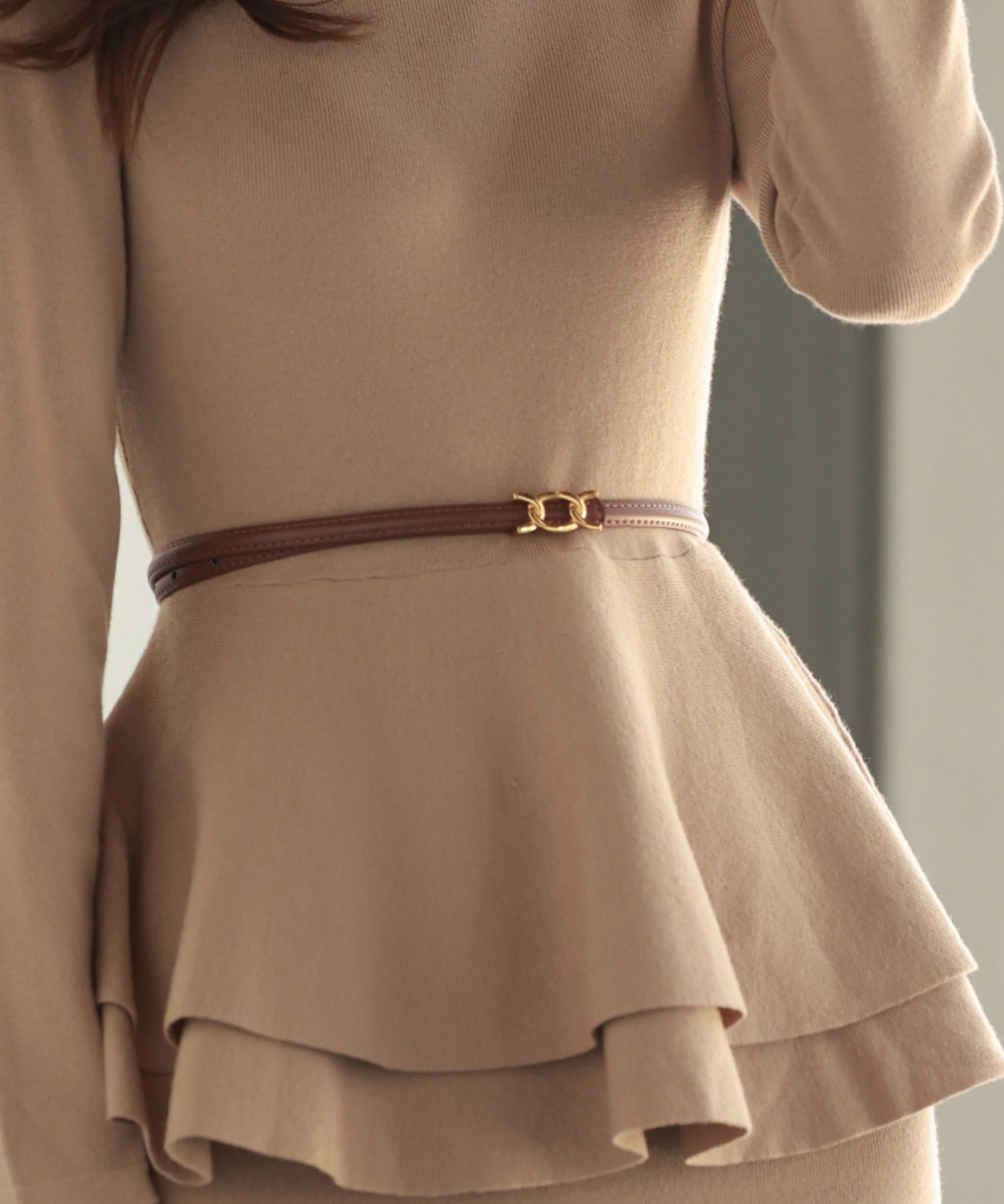 ゴールドバックル細ベルトsdpxyf0005-101-17