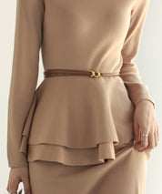 ゴールドバックル細ベルトsdpxyf0005 ブラウン