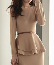 ゴールドバックル細ベルトsdpxyf0005 ブラウン