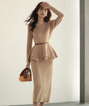 ゴールドバックル細ベルトsdpxyf0005 ブラウン