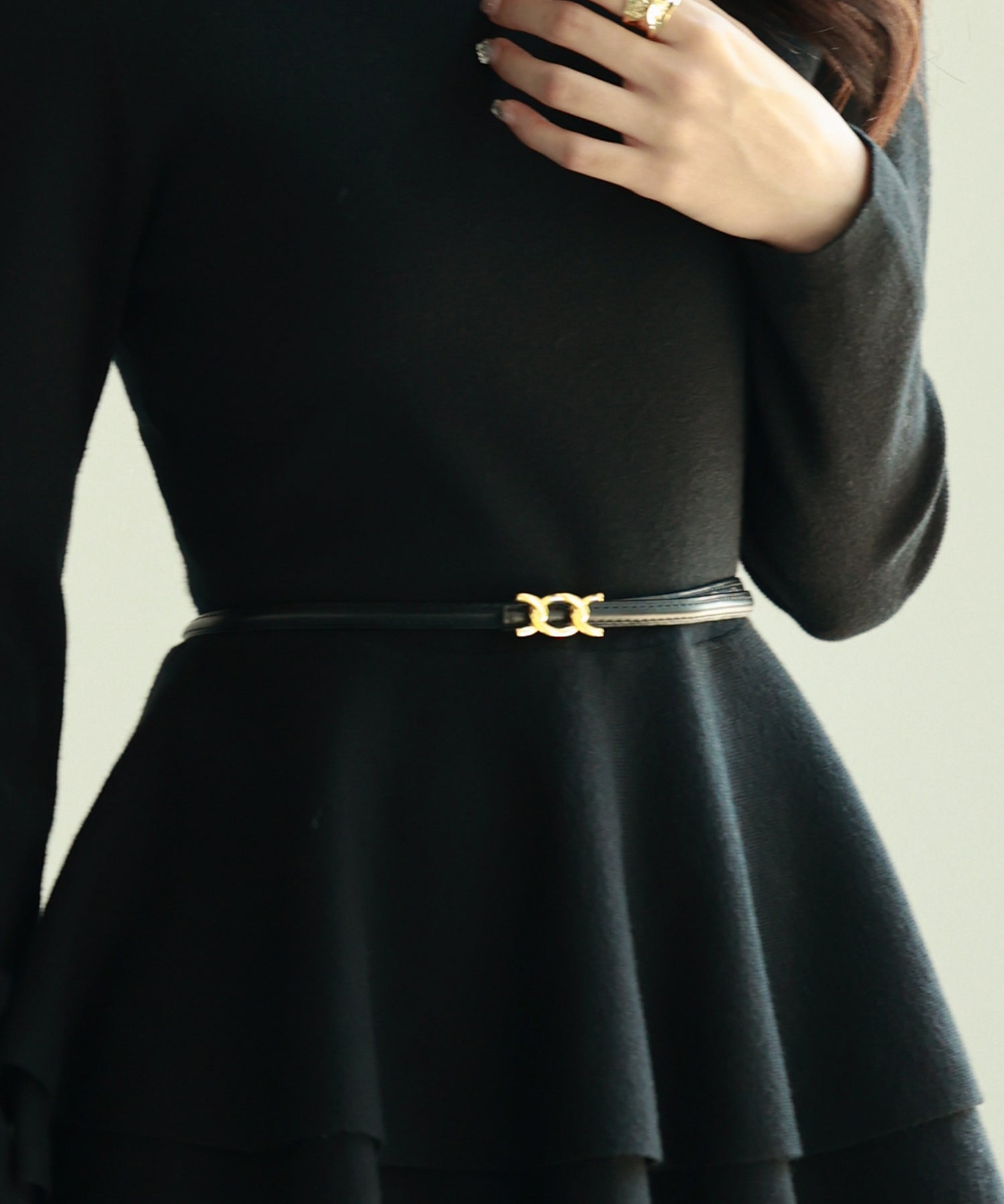 ゴールドバックル細ベルトsdpxyf0005-101-8