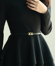 ゴールドバックル細ベルトsdpxyf0005-101-8