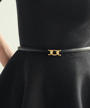 ゴールドバックル細ベルトsdpxyf0005 ブラック