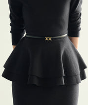 ゴールドバックル細ベルトsdpxyf0005 ブラック