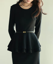 ゴールドバックル細ベルトsdpxyf0005 ブラック