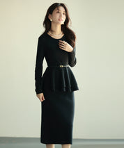 ゴールドバックル細ベルトsdpxyf0005 ブラック