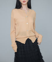 【接触冷感】クルーネックサマーニットカーディガンsdpxyf2081 ベージュ