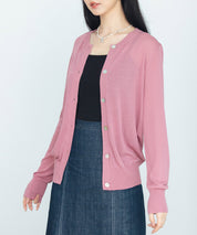 【接触冷感】クルーネックサマーニットカーディガンsdpxyf2081 ローズ