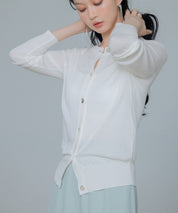 【接触冷感】クルーネックサマーニットカーディガンsdpxyf2081 ホワイト