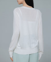 【接触冷感】クルーネックサマーニットカーディガンsdpxyf2081 ホワイト