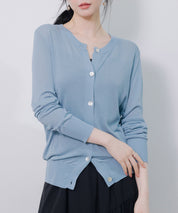 【接触冷感】クルーネックサマーニットカーディガンsdpxyf2081-103-34