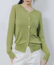 【接触冷感】クルーネックサマーニットカーディガンsdpxyf2081-103-35