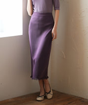 フリンジ裾ミモレ丈ニットスカートsdpxyf2803-103-15